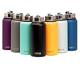 MIRA 40 Oz Stainless Steel Vacuum Insulated Wide Mouth Water Bottle | Thermos Keeps Cold for 24 hours, Hot for 12 hours | Double Walled Powder Coated Travel Flask | Black