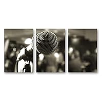 3 Piece Canvas Wall Art Microphone Canvas Prints Home Artwork Decoration for Living Room,Bedroom - 16