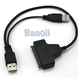 USB 2.0 to SATA 7+15 Pin 22Pin Adapter Cable For 2.5