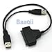 USB 2.0 to SATA 7+15 Pin 22Pin Adapter Cable For 2.5