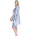 Embroidered Kimono Cardigan Beach Coverup – Blue Women Stylish Casual Outfit Sheer Ruana Wraps