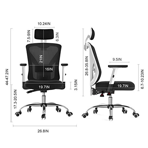Hbada Ergonomic Office Desk Chair with Adjustable Armrest, Lumbar