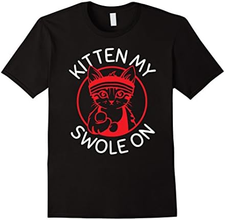 Mens Kitten My Swole On Workout Fitness Gym Shirts XL Black