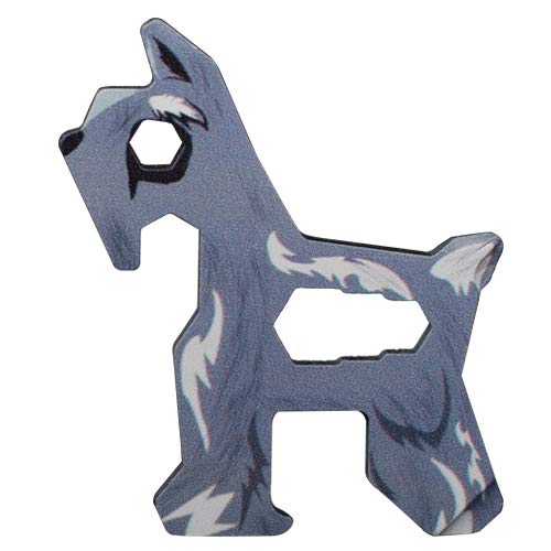Keychain Multi-Tool EDC Mini-Tool 10-in-1 Key Tool (Bottle Opener Screw Driver 5/5.5/6/7/8mm Wrench) Stainless Steel (key chain size, schnauzer) - Thumbnail 5