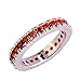 Psiroy 925 Sterling Silver Created Ruby Spinel Filled Eternity Stacking Ring Band