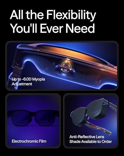 VITURE Luma AR/XR Glasses — 146” 1200p Ultra Sharp Display, 50° FOV, 3Dof,Electrochromic Film, Myopia Adjustments, Smart Glass for iPhone17/16/15, Android, Mac, PC, Steam Deck, PS5, Switch, Switch 2