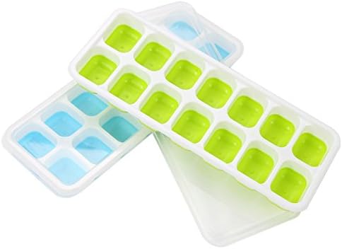 WKMR Ice Tray Silicone Easy To Make The Ice Cube LFGB Certificate BPA Food-Safe Silicone Ice Cube Tray Molds with leak-proof. Ideal for Water, fruits Cocktail and Other Drink