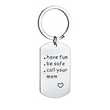 Stainless Steel Keychain Keyring Keyhook Have Fun Be Safe Call Your Mom Daughter Son Tag Jewlery Charms Gift