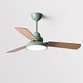 IBalody Modern Quiet 48in Ceiling Fan With Light 6 Gear Wind Speed Remote Ceiling Fans Indoor LED Green Ceiling Lights Fan Li