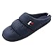 RockDove Women's Down Memory Foam Clog Slippers Cozy Washable House Shoes, Size 9-10 US Women, Navy Blue