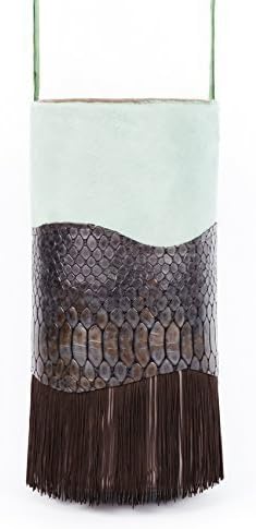 One-of-a-kind Leather Shoulder/ Crossbody bag with fringes. Bocus ‘Serenity’.
