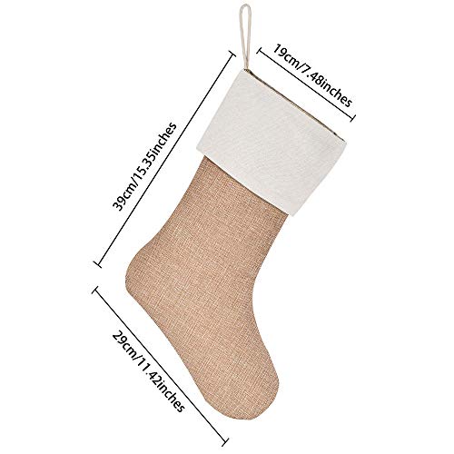 CGBOOM Christmas Stocking, 6 Pack DIY Burlap Xmas Fireplace Hanging Stockings for Family Holiday Home Decor Xmas Party Decorations - Thumbnail 3