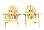 Mini Decorative Adirondack Style Plain Wood Chairs (Set of 2)