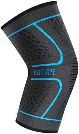 Knee Brace Compression Knee Sleeve Support for Sports, Running, Jogging, Basketball, Joint Pain Relief, Arthritis and Injury Recovery, Men and Women, Blue, Single