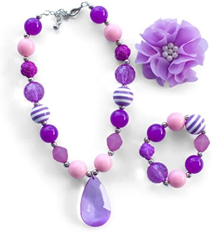 Bubblegum Necklace | Accessories for Girls | Sofia | Chunky Necklace (Purple)