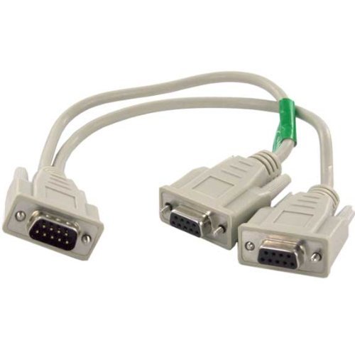 SF Cable: DB9 Male to 2 Female Serial Rs232 Splitter Cable 12 Inches