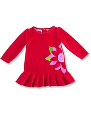 Christmas Baby Toddler Girl Red Poinsettia Flounce Dress