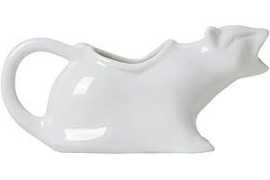 ISTOOLL Cat Gravy Boat, 8.5 Oz Ceramic Sauce Boat for Gravy, Warming Sauces, Salad Dressings, Milk, Novelty Cat Gift for Animal Lovers (White)
