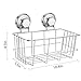 iPEGTOP Suction Cup Deep Shower Caddy Bath Organizer Basket for Large Shampoo Shower Gel Holder Bathroom Storage - Rustproof Stainless Steel, 2 Pack
