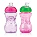 Nuby 2-Pack No-Spill Super Spout Easy Grip Cup, 10 Ounce, Pink and Purple