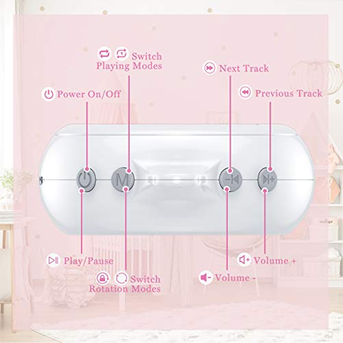 OMORC Baby Crib Mobile Musical Box, Battery-Operated Mobile Music Box 35 Songs with Download Function, Download Any Songs You Like, Dual Speakers/2 Playing Modes for Baby Stroller/Crib Mobile