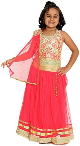 Slocky Big Girls' Beautiful Small Net Lehenga Choli 9-10 Years Red