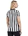 FitsT4 Women's Black & White Stripe Referee Shirt,Zipper Referee Jersey Short Sleeve Ref Tee Shirt for Refs, Waitresses & Costume