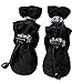 ROTANET Dog Shoes Pet Boots 4PCS Indoor Outdoor Adjustable Fastening Straps Drawstring Anti-Slip Rubber Sole Nonslip Reflective Breathable Washable Lightweight Protective Winter Small S Black