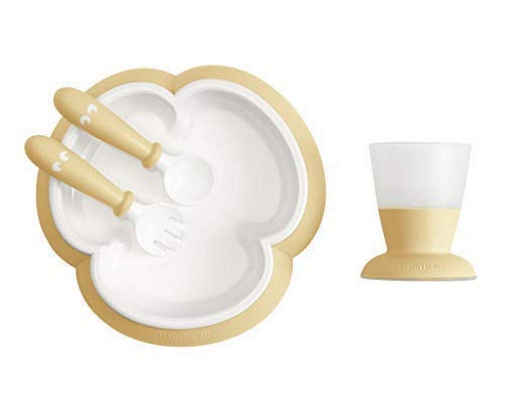 BabyBjörn Baby Feeding Set, 4 pcs, Powder yellow