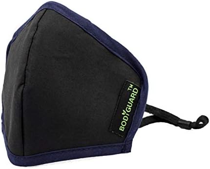 BodyGuard N95 + PM2.5 Anti Pollution Face Mask with 5 Layers Protection Activated Carbon, Nose Clip for Better Fit – Large (Pack of 1)