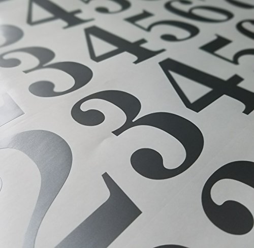 Classic Style Die Cut Vinyl Numbers (3 inch Metallic Silver Gray) - Thumbnail 5