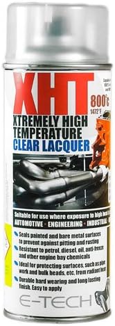 E-Tech XHT Xtremely High Temperature CLEAR LACQUER Car Engine Block Exhaust Metal Surface VHT Spray Paint