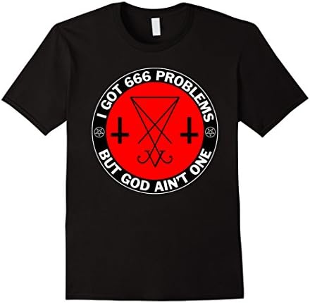 Men's 666 Problems Lucifer Sigil Shirt Large Black