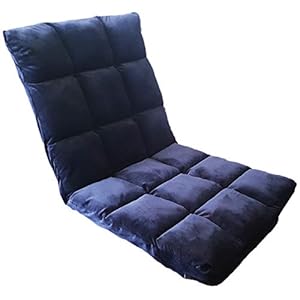 ORTHOLOGICS Adjustable Floor Chair with Back Support, Comfortable Padded Foldable Seat Seating – Gaming Chair, Meditation Chair Yoga Camping – BLACK OL18