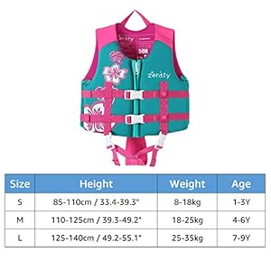 Zeraty Kinder Schwimmweste Schwimmen Jacke für Kleinkinder mit Einstellbare Sicherheits Straps Alter 1-9 Jahre / 22-50 lbs 7 Schnorchelmasken 41DhItPkJ4L. SS300 【Tolles Design】Einfach zu tragen und ausziehbar.Sie haben einen sicherheitsgurt,um ein abrutschen zu verhindern. (2-6 Jahre alt) zu schwimmen, Anzug zu lernen.
【Gute Qualität】Hochwertiges und dickeres material für überragenden komfort und ermeidung von hautscheuern. angenehm zu tragen durch die weiche armreifenkonstruktion.
Modellnummer: W190124FY0104HF