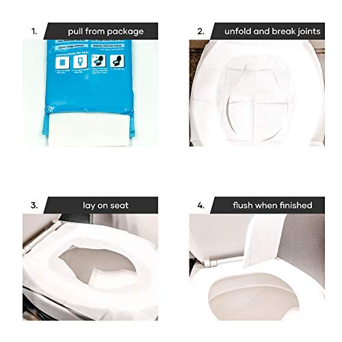 SoNeat Disposable Paper Toilet Seat Covers 10 Packs (100-Count) Travel Essential, Flushable, Biodegradable - Thumbnail 4
