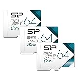 Silicon Power 64GB 3-Pack High Speed MicroSD Card with Adapter Compatible with Surveillance Camera Wyze, YI, Wansview, TENVIS