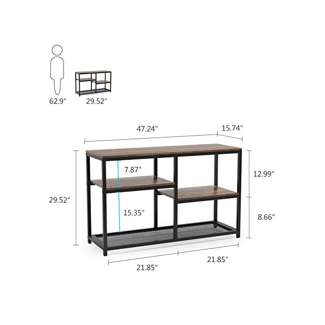 Tribesigns 47 inches TV Stand, Vintage Industrial Media Stand with Net