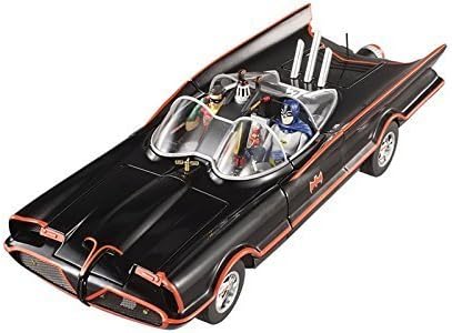 1966 TV Series Batmobile With Batman &amp; Robin Figures 1/18 by Hotwheels DJJ39