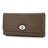 MUNDI File Master Pebble Pattern Womens Wallet Clutch Organizer With Zipper Pockets