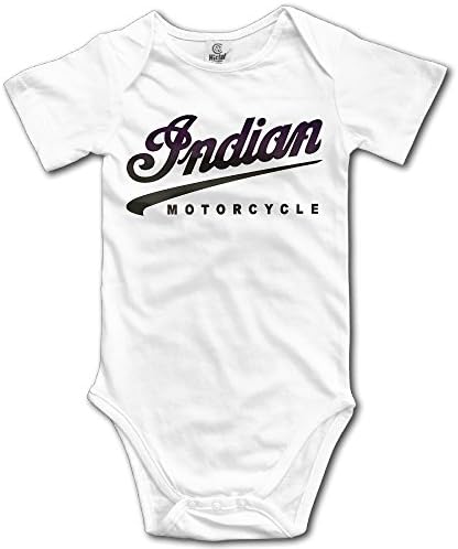 DEMOO Baby's Indian Motor Cycle LOGO Bodysuit/Climbing Clothes White