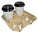 Biodegradable Pulp Fiber 4-Cup Drink Carrier Tray/Holder for Cold or Hot Drinks - Set of 75