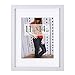 RPJC 11x14 Picture Frames Made of Solid Wood and High Definition Glass Display Pictures 8x10 with Mat or 11x14 Without Mat for Wall Mounting Photo Frame White
