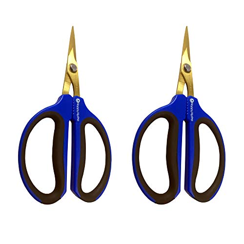 Happy Hydro – Trimming Scissors – Straight Tip – 40mm Titanium Blades – Ergonomic Comfort Grip Handles – 2 Pack