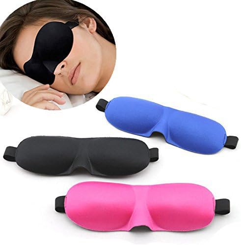 Mokde Mondge 3 Pcs/pack 3D Sleep Mask Super Lightweight Eye Mask for Sleeping, Blindfold Airplane, Best Night Blinder Eyeshade (Black&amp;Pink&amp;Blue)