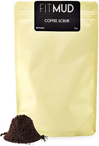 100% Natural Fitmud Coffee Body Scrub 7oz with High Caffeine Content Robusta Coffee, Almond Oil, Jojoba Oil, Vitamin E