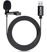 Movo M1 USB Lavalier Lapel Clip-on Omnidirectional Computer Microphone for Laptop, PC and Mac, Pe...