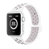 AdMaster Compatible for Watch Bands 38mm 40mm,Soft Silicone Replacement Wristband Compatible for Watch Series 1/2/3/4 - S/M White/Lavender