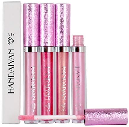 6 Colors Glitter Liquid Lip Gloss Set, SuperThinker Metallic Diamond Shimmer Lipstick Makeup Long Lasting Waterproof Nonstick Cup (6 Pack)