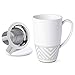 Sweese 201.225 Porcelain Tea Mug with Infuser and Lid, 15 OZ, Tower